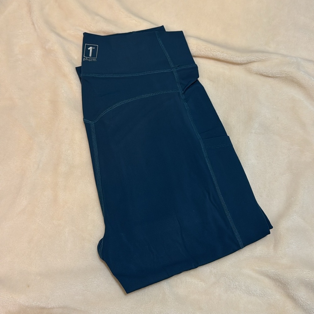 Blue high rise leggings